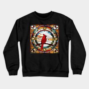 Autumn Cardinal Stained Glass Crewneck Sweatshirt